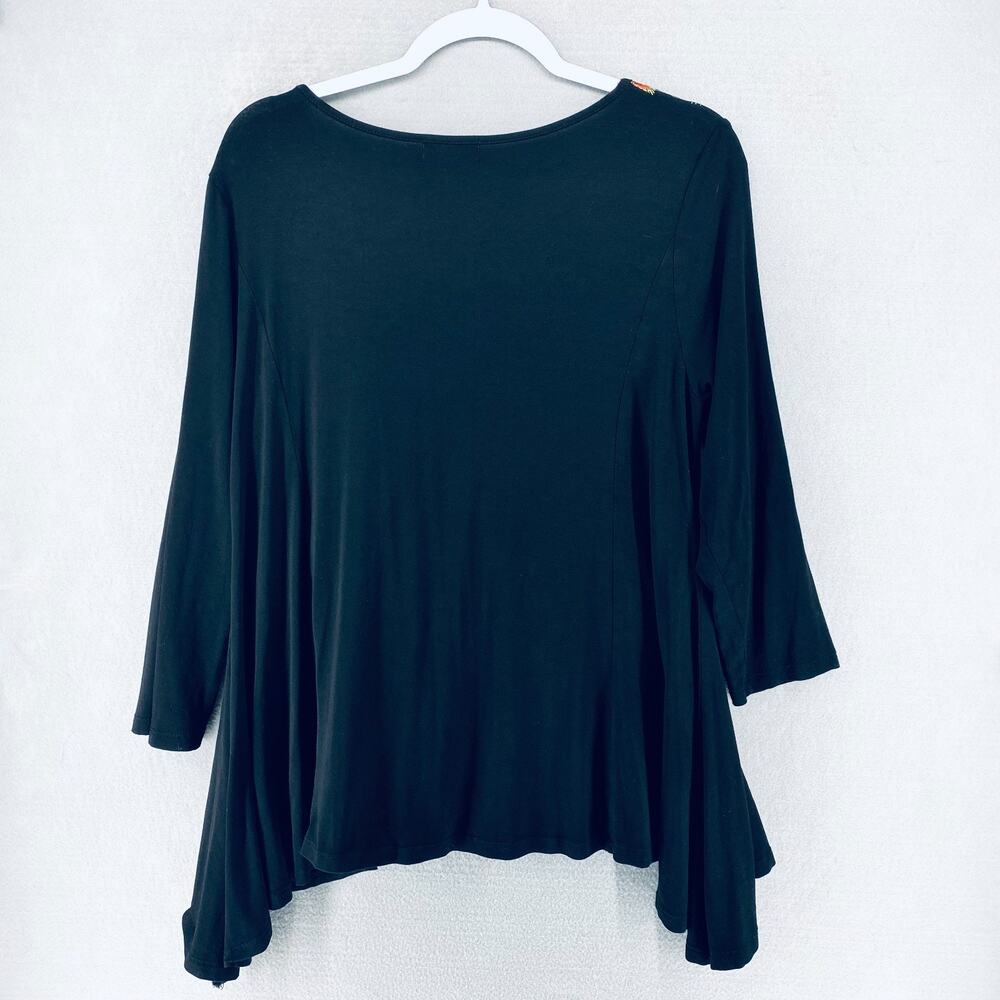 Vintage Y2K Whimsygoth Top Womens M Black Floral Fairycore Cottage Boho - Picture 6 of 11